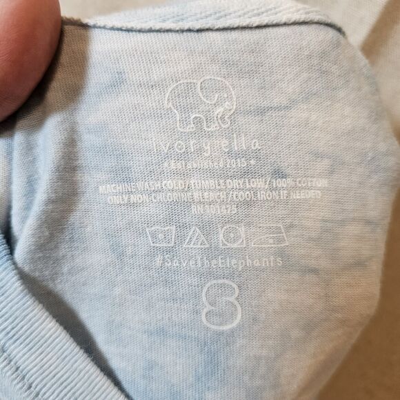 Ivory Ella Christmas Santa Hat Blue Tie Dye Long Sleeve T-Shirt Holiday Small - Picture 5 of 6